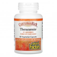 Natural Factors, CurcuminRich, Theracurmin, куркумин, 60 вегетарианских капсул Natural Factors, CurcuminRich, Theracurmin, куркумин, 60 вегетарианских капсул